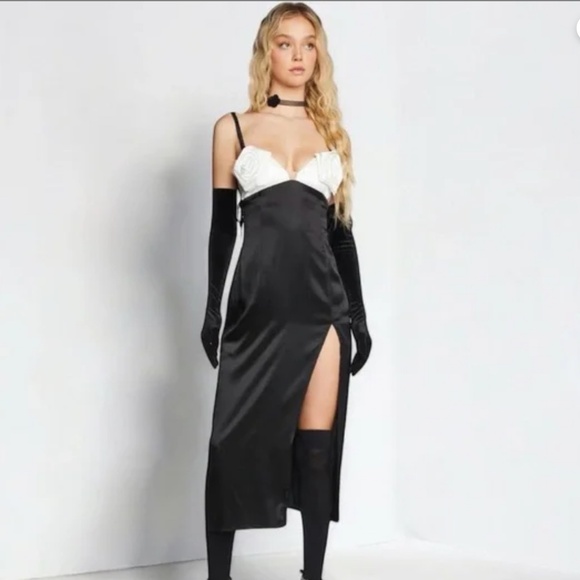 For Love & Lemons Rita Midi Satin Slip Dress NWT Size S - Picture 4 of 6